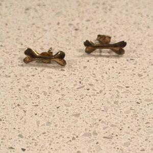 Rose Gold Dog Bone-Shaped Stud Earrings